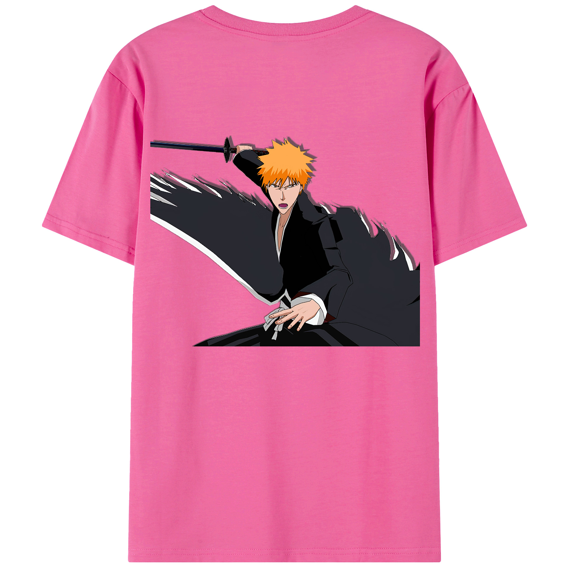 （画像用） ブリーチ 黒崎一護（くろさき いちご）BLEACH Kurosaki Ichigo レディース半袖Tシャツ(バックプリント)